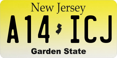 NJ license plate A14ICJ