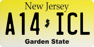 NJ license plate A14ICL