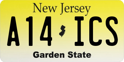 NJ license plate A14ICS
