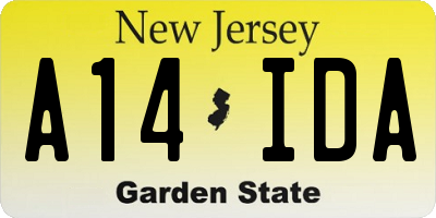 NJ license plate A14IDA