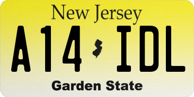 NJ license plate A14IDL