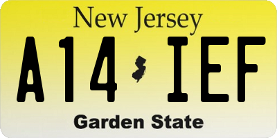 NJ license plate A14IEF