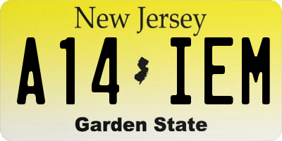 NJ license plate A14IEM