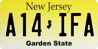 NJ license plate A14IFA