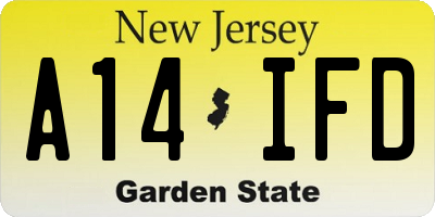 NJ license plate A14IFD