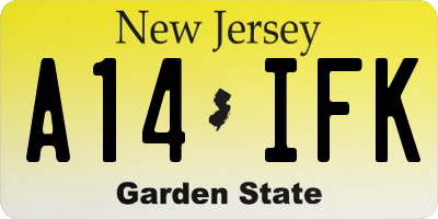 NJ license plate A14IFK