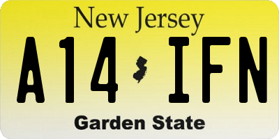 NJ license plate A14IFN