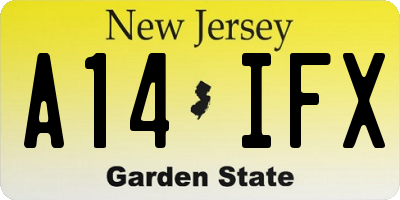 NJ license plate A14IFX