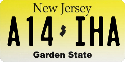 NJ license plate A14IHA