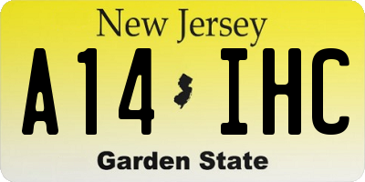 NJ license plate A14IHC