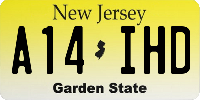 NJ license plate A14IHD