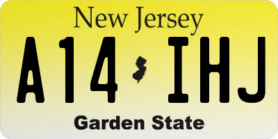 NJ license plate A14IHJ