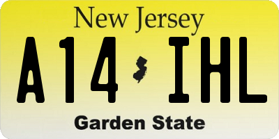 NJ license plate A14IHL