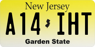 NJ license plate A14IHT