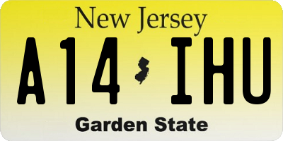 NJ license plate A14IHU