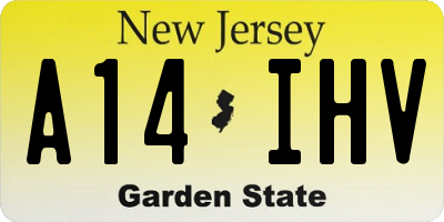 NJ license plate A14IHV