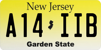 NJ license plate A14IIB