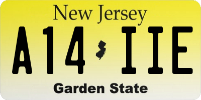 NJ license plate A14IIE