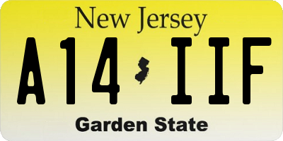 NJ license plate A14IIF