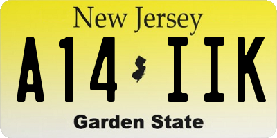 NJ license plate A14IIK
