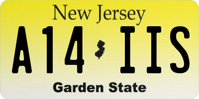NJ license plate A14IIS