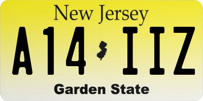 NJ license plate A14IIZ