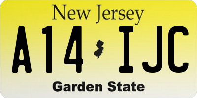 NJ license plate A14IJC