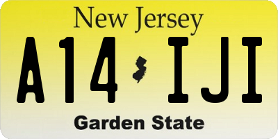 NJ license plate A14IJI