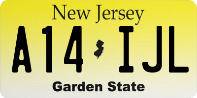NJ license plate A14IJL