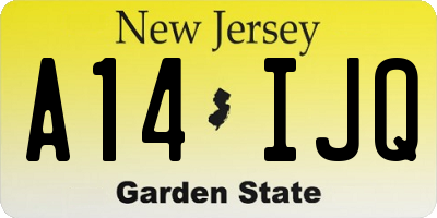 NJ license plate A14IJQ