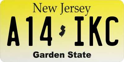 NJ license plate A14IKC