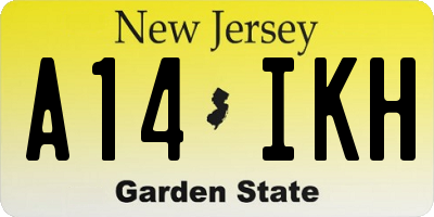 NJ license plate A14IKH