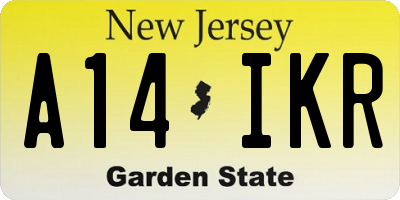 NJ license plate A14IKR