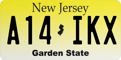 NJ license plate A14IKX