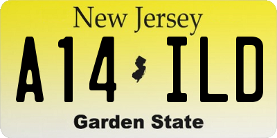 NJ license plate A14ILD