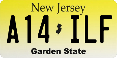 NJ license plate A14ILF