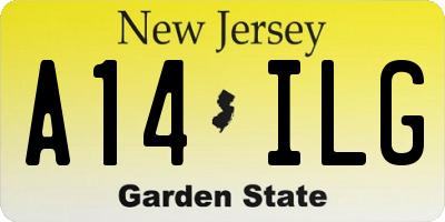NJ license plate A14ILG