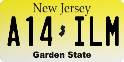 NJ license plate A14ILM
