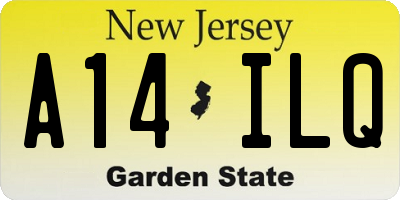 NJ license plate A14ILQ