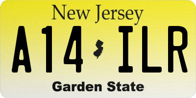 NJ license plate A14ILR