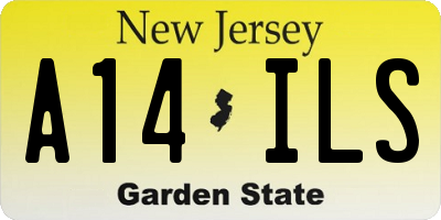 NJ license plate A14ILS
