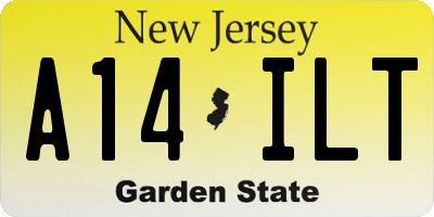 NJ license plate A14ILT