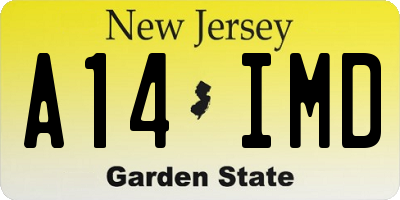 NJ license plate A14IMD