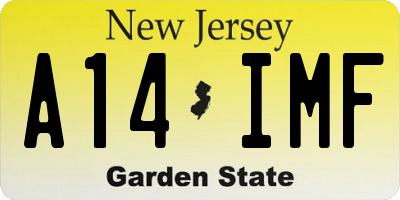 NJ license plate A14IMF