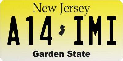 NJ license plate A14IMI