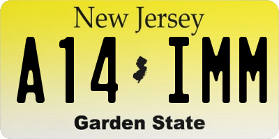 NJ license plate A14IMM