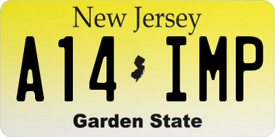 NJ license plate A14IMP