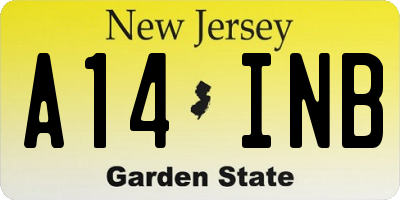NJ license plate A14INB