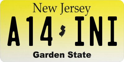NJ license plate A14INI