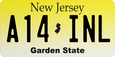 NJ license plate A14INL